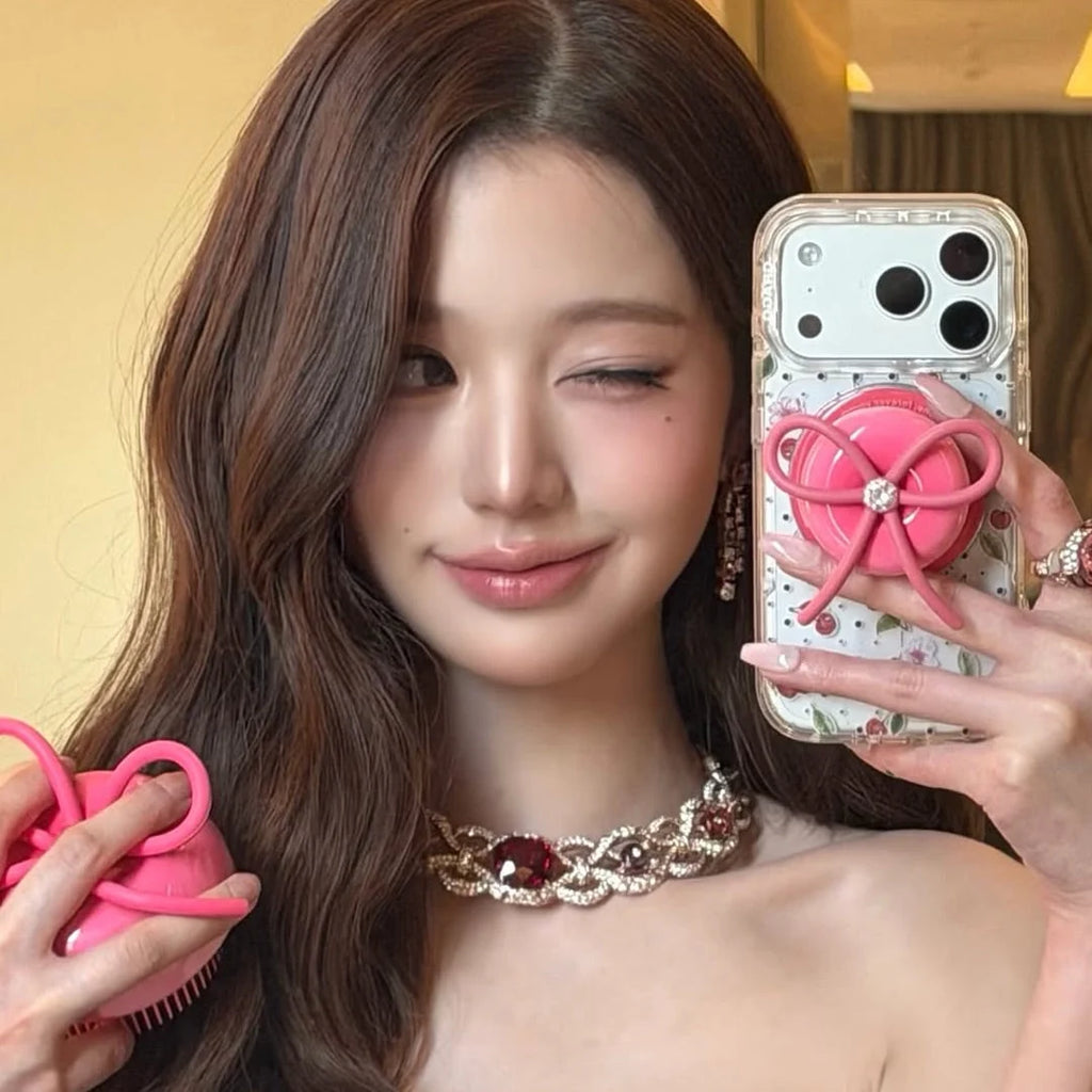 Medicube x FOREVER:CHERRY Glass Hair Brush Ribbon - Edición Limitada